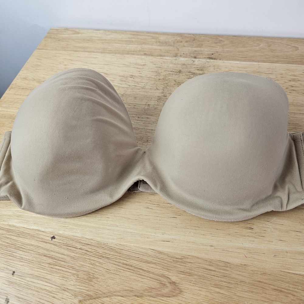 Maidenform Womens Strapless Bra 7245 Size 38D Beige Nude Minimmalist UW Everyday